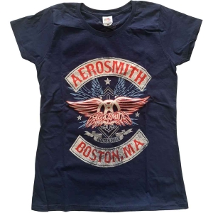 Aerosmith - Boston Pride Lady Navy  1 in the group MERCHANDISE / T-shirt / Heavy Metal at Bengans Skivbutik AB (5525787r)