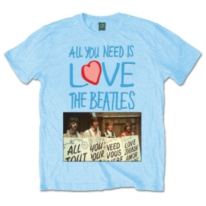 The Beatles - Aynil Playcards Uni Lht Blue    in the group MERCHANDISE / T-shirt / Pop-Rock at Bengans Skivbutik AB (5527621)