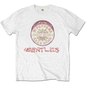 The Beatles - Flowers Logo & Drum Uni Wht    in the group MERCH / T-Shirt /  at Bengans Skivbutik AB (5528296r)