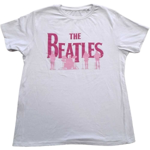 The Beatles - Band Silhouettes Uni Wht    in the group MERCHANDISE / T-shirt / Pop-Rock at Bengans Skivbutik AB (5528960r)