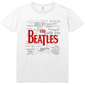 The Beatles - Titles & Logos Uni Wht    in the group MERCHANDISE / T-shirt / Pop-Rock at Bengans Skivbutik AB (5528969r)