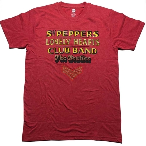 The Beatles - Sgt Pepper Stacked Diamante Uni Red    in the group MERCHANDISE / T-shirt / Pop-Rock at Bengans Skivbutik AB (5528974r)