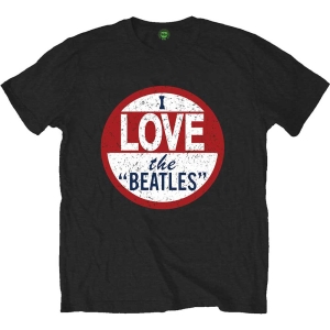 The Beatles - I Love The Beatles Single Print Uni Bl   in the group Minishops / Beatles at Bengans Skivbutik AB (5529000r)