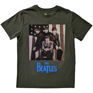 The Beatles - Us Flag Photo Uni Green    in the group MERCH / T-Shirt /  at Bengans Skivbutik AB (5529021r)
