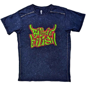 Billie Eilish - Graffiti Snow Wash Uni Navy in the group MERCHANDISE / T-shirt / Pop-Rock at Bengans Skivbutik AB (5529462r)