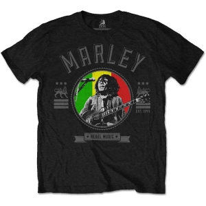 Bob Marley - Rebel Music Seal Uni Bl    in the group MERCHANDISE / T-shirt / Reggae at Bengans Skivbutik AB (5529827r)