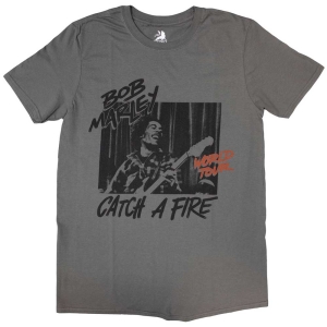 Bob Marley - Catch A Fire World Tour Uni Bl    in the group MERCHANDISE / T-shirt / Reggae at Bengans Skivbutik AB (5529829r)