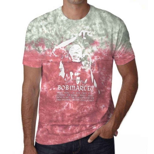 Bob Marley - Exodus Playlist Uni Red Dip-Dye in the group MERCHANDISE / T-shirt / Reggae at Bengans Skivbutik AB (5529843r)