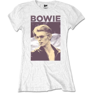 David Bowie - Packaged Smoking Lady Wht    in the group MERCHANDISE / T-shirt / Pop-Rock at Bengans Skivbutik AB (5530637r)