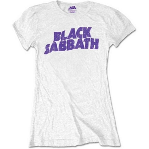 Black Sabbath - Packaged Wavy Logo Lady Wht    in the group MERCHANDISE / T-shirt / Heavy Metal at Bengans Skivbutik AB (5530701r)