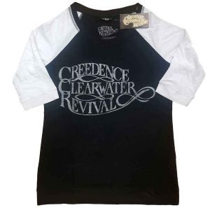 Creedence Clearwater Revival - Vintage Logo Lady Bl/Wht Raglan:1 in the group MERCHANDISE / T-shirt / Pop-Rock at Bengans Skivbutik AB (5531068r)