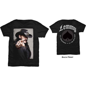 Lemmy - Pointing Photo Uni Bl    in the group MERCHANDISE / T-shirt / Heavy Metal at Bengans Skivbutik AB (5532712r)