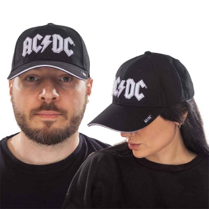 Ac/Dc - White Logo Puff Embroidered S/Wich Peak  in the group MERCHANDISE / Merch / Hårdrock at Bengans Skivbutik AB (5532856)