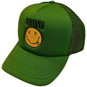 Nirvana - Logo & Smiley Green Mesh-Back C in the group MERCHANDISE / Merch / Hårdrock at Bengans Skivbutik AB (5532978)