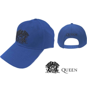 Queen - Black Classic Crest Mid-Blue Baseball C in the group MERCHANDISE / Cap / Pop-Rock at Bengans Skivbutik AB (5532993)