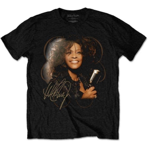 Whitney Houston - Vintage Mic Photo Uni Bl    in the group MERCHANDISE / T-shirt / Pop-Rock at Bengans Skivbutik AB (5533472r)