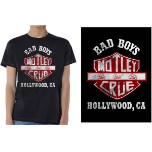 Motley Crue - Bad Boys Shield Uni Bl    in the group MERCHANDISE / T-shirt / Heavy Metal at Bengans Skivbutik AB (5534687r)