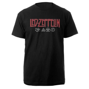 Led Zeppelin - Logo & Symbols Uni Bl   (2XL) in the group MERCHANDISE / T-shirt / Heavy Metal at Bengans Skivbutik AB (5535098)