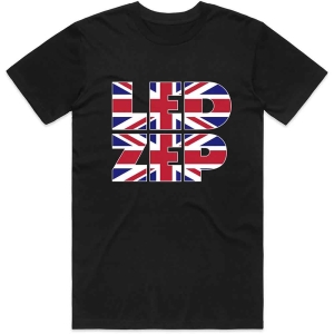 Led Zeppelin - Union Jack Type Uni Bl in the group MERCHANDISE / T-shirt / Heavy Metal at Bengans Skivbutik AB (5535324r)