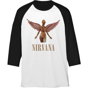 Nirvana - Triangle In Utero Uni Wht/Bl Raglan: in the group MERCHANDISE / T-shirt / Heavy Metal at Bengans Skivbutik AB (5535343r)