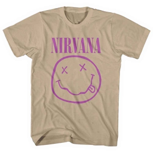 Nirvana - Purple Smiley Uni Sand    in the group MERCHANDISE / T-shirt / Heavy Metal at Bengans Skivbutik AB (5535350r)