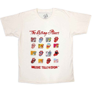 Mtv - Rolling Stones Logo Mashup Uni Natrl    in the group MERCH / T-Shirt /  at Bengans Skivbutik AB (5535624r)