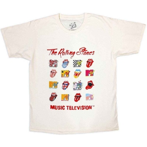 Mtv - Rolling Stones Logo Mashup Uni Natrl    in the group MERCHANDISE / T-shirt / Soundtrack at Bengans Skivbutik AB (5535624r)