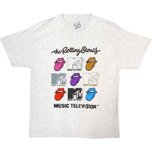 Mtv - Rolling Stones Logo Grids Uni Grey    in the group MERCH / T-Shirt /  at Bengans Skivbutik AB (5535627r)