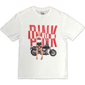 P!Nk - Motorbike Uni Wht    in the group MERCHANDISE / T-shirt / Pop-Rock at Bengans Skivbutik AB (5535666r)