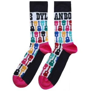 Bob Dylan - Guitar Pattern Uni Wht Socks (Eu 40-45) in the group MERCHANDISE /  /  at Bengans Skivbutik AB (5536109)