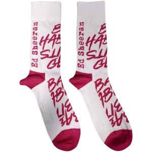 Ed Sheeran - Bad Habits Uni Wht Socks (Eu 40-45) in the group MERCHANDISE /  /  at Bengans Skivbutik AB (5536112)