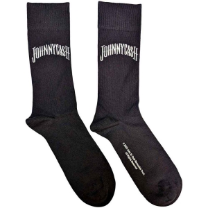 Johnny Cash - Man In Black Logo Char Socks (Eu 40-45) in the group MERCHANDISE /  /  at Bengans Skivbutik AB (5536133)