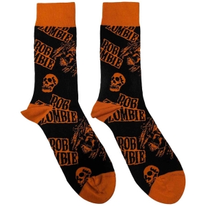 Rob Zombie - Skull Face Orange Uni Bl Socks (Eu 40-45 in the group MERCHANDISE /  /  at Bengans Skivbutik AB (5536184)