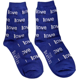 The Beatles - Love Me Do Uni Blue Socks:7 - Xl in the group MERCHANDISE / Merch / Pop-Rock at Bengans Skivbutik AB (5536212)