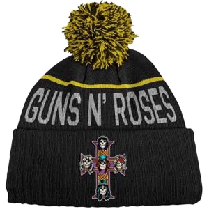 Guns N Roses - Cross Bl Bobble Beanie H in the group MERCHANDISE / Merch / Hårdrock at Bengans Skivbutik AB (5536451)