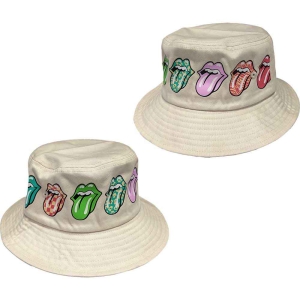 Rolling Stones - Multi Tongue Pattern Natrl Bucket Hat:  in the group MERCHANDISE / Merch / Pop-Rock at Bengans Skivbutik AB (5536581)