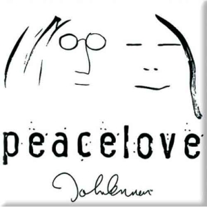 John Lennon - Peacelove Black On White Magnet in the group MERCHANDISE / Merch / Pop-Rock at Bengans Skivbutik AB (5536654)