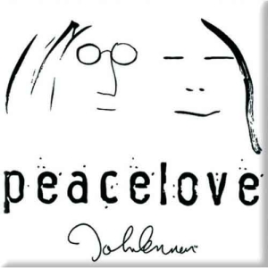 John Lennon - Peacelove Black On White Magnet in the group MERCHANDISE / Magnet / Pop-Rock at Bengans Skivbutik AB (5536654)