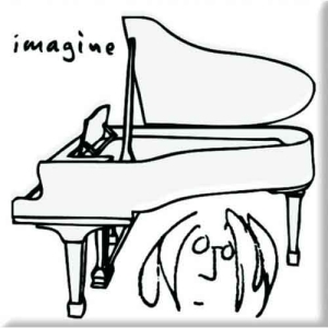 John Lennon - Imagine Black On White Magnet in the group MERCHANDISE / Merch / Pop-Rock at Bengans Skivbutik AB (5536655)