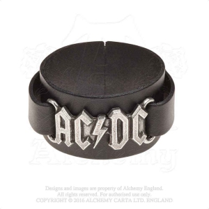 Ac/Dc - Logo Leather Wriststrap in the group MERCHANDISE / Merch / Hårdrock at Bengans Skivbutik AB (5536858)