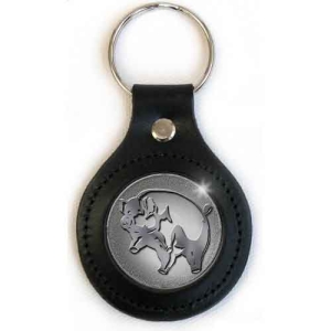 Pink Floyd - Pig Icon On Leather Keychain in the group MERCHANDISE / Merch / Pop-Rock at Bengans Skivbutik AB (5536973)