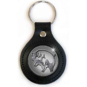 Pink Floyd - Pig Icon On Leather Keychain in the group MERCHANDISE / Keyring / Pop-Rock at Bengans Skivbutik AB (5536973)