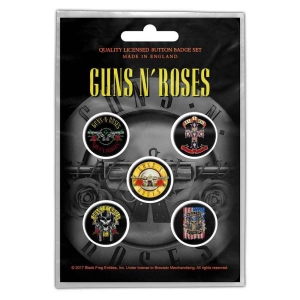 Guns N Roses - Bullet Logo Button Badge Pack in the group MERCHANDISE / Merch / Hårdrock at Bengans Skivbutik AB (5537465)