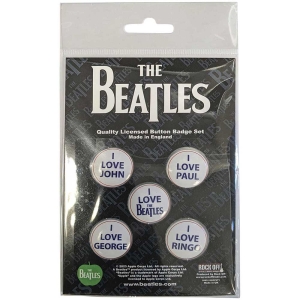 The Beatles - I Love The Beatles Button Badge Pack in the group MERCHANDISE / Merch / Pop-Rock at Bengans Skivbutik AB (5537484)