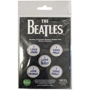The Beatles - I Love The Beatles Button Badge Pack in the group MERCHANDISE / Pin-Button Badge / Pop-Rock at Bengans Skivbutik AB (5537484)
