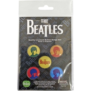 The Beatles - J,P,G&R Coloured Button Badge Pack in the group MERCHANDISE / Merch / Pop-Rock at Bengans Skivbutik AB (5537487)