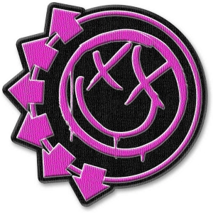 Blink-182 - Pink Neon Six Arrows Smiley Woven Patch in the group MERCHANDISE at Bengans Skivbutik AB (5537764)