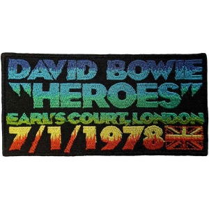 David Bowie - Heroes Earls Court Woven Patch in the group MERCHANDISE / Merch / Pop-Rock at Bengans Skivbutik AB (5537816)