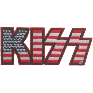 Kiss - American Flag Logo Woven Patch in the group MERCHANDISE / Patch / Heavy Metal at Bengans Skivbutik AB (5538046)