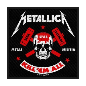 Metallica - Metal Militia Standard Patch in the group MERCHANDISE / Merch / Hårdrock at Bengans Skivbutik AB (5538152)